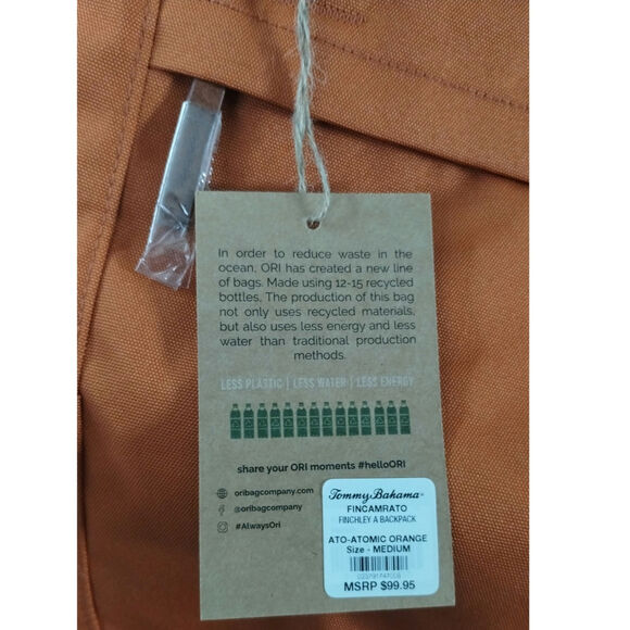 ORI London Bag Co. Finchley A Backpack Medium Atomic Orange NWT - Picture 9 of 10